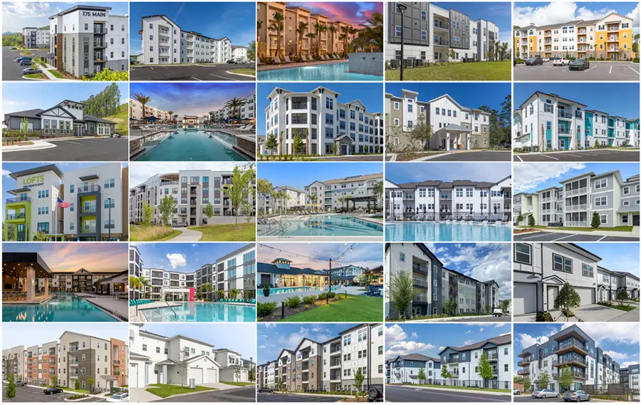 Collage of apartment building photos